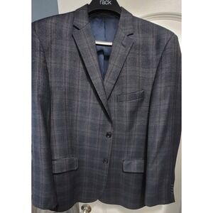 Jos A Bank Reserve Men's E.Thomas Blue‎ Gray Plaid 2 Button Sportcoat Size 46R